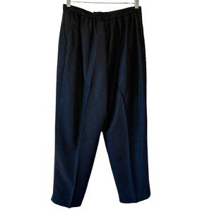 Maren Lyocell Drawstring Pants Baggy Ankle Crop Black Side Pockets  Women Size L